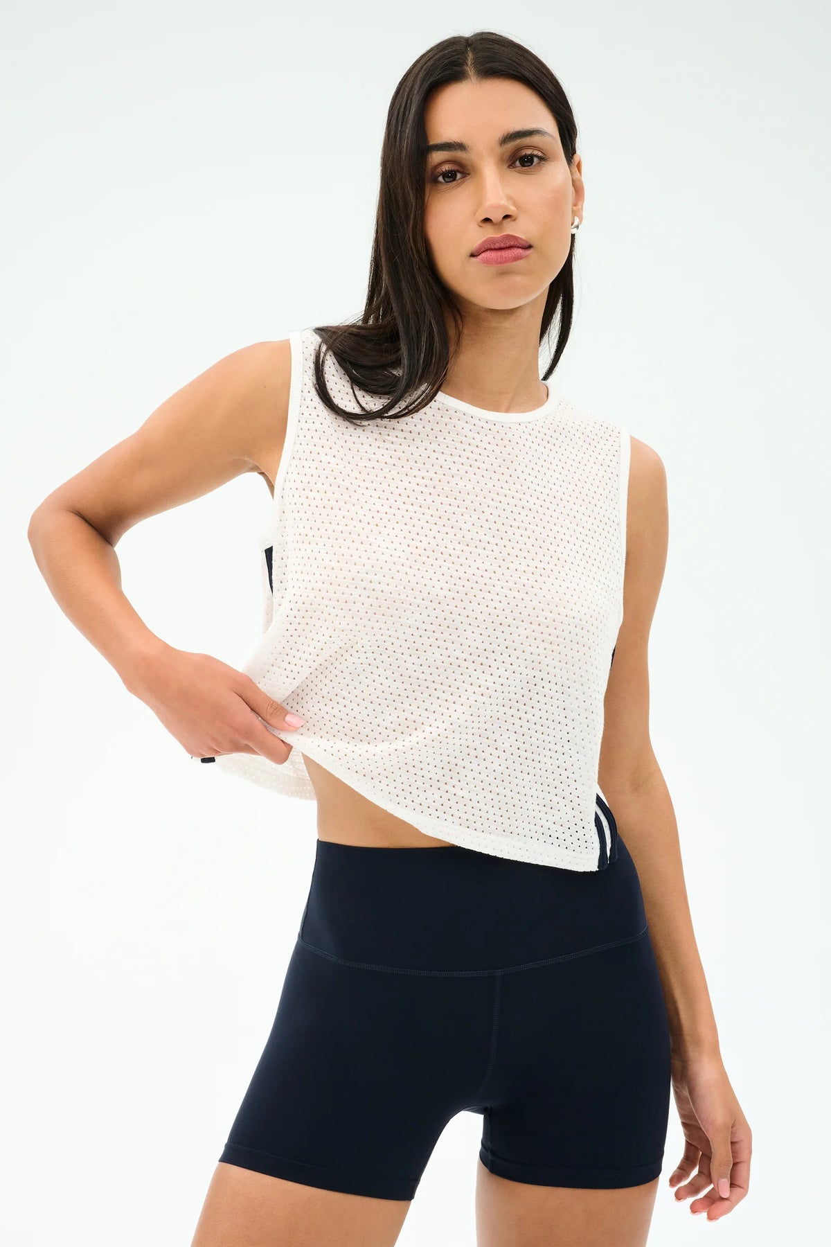 Splits 59 Logan Mesh Tank - White/Indigo