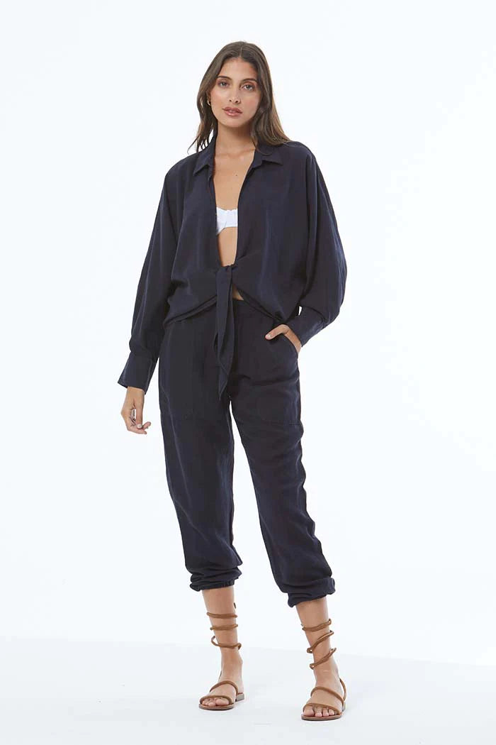 Young Fabulous &amp; Broke Trooper Linen Jogger - Midnight