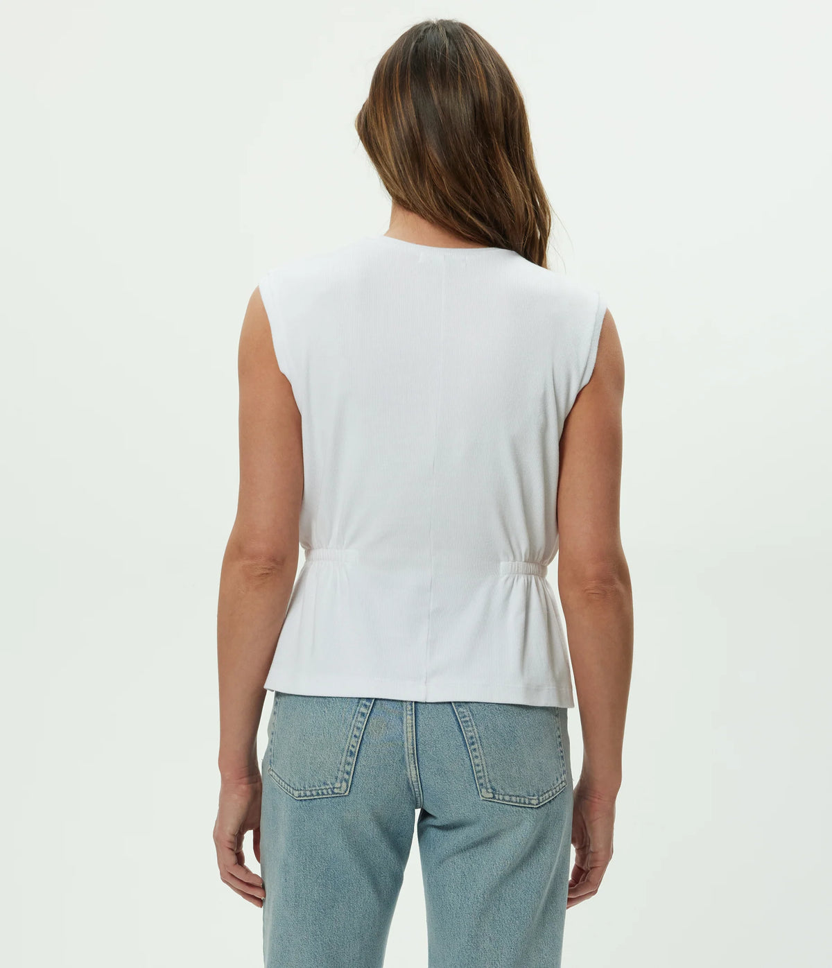 Michael Stars Rochel Pepplum Tank - White