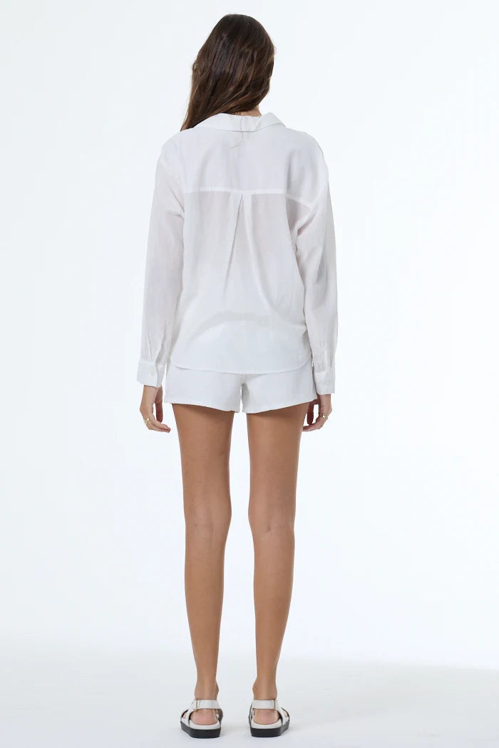 Young Fabulous & Broke Petra Paper Bag Waist Short - Bone Pigment