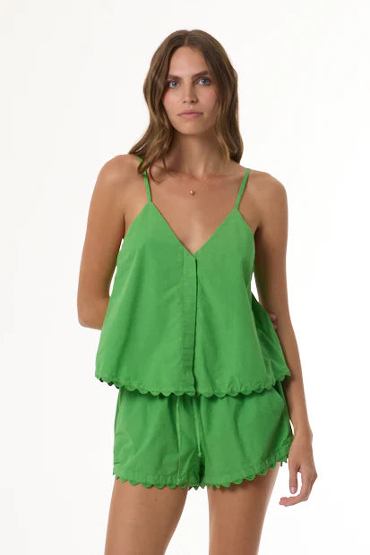 Young Fabulous & Broke Rexy Cotton Swing Top - Retro Green
