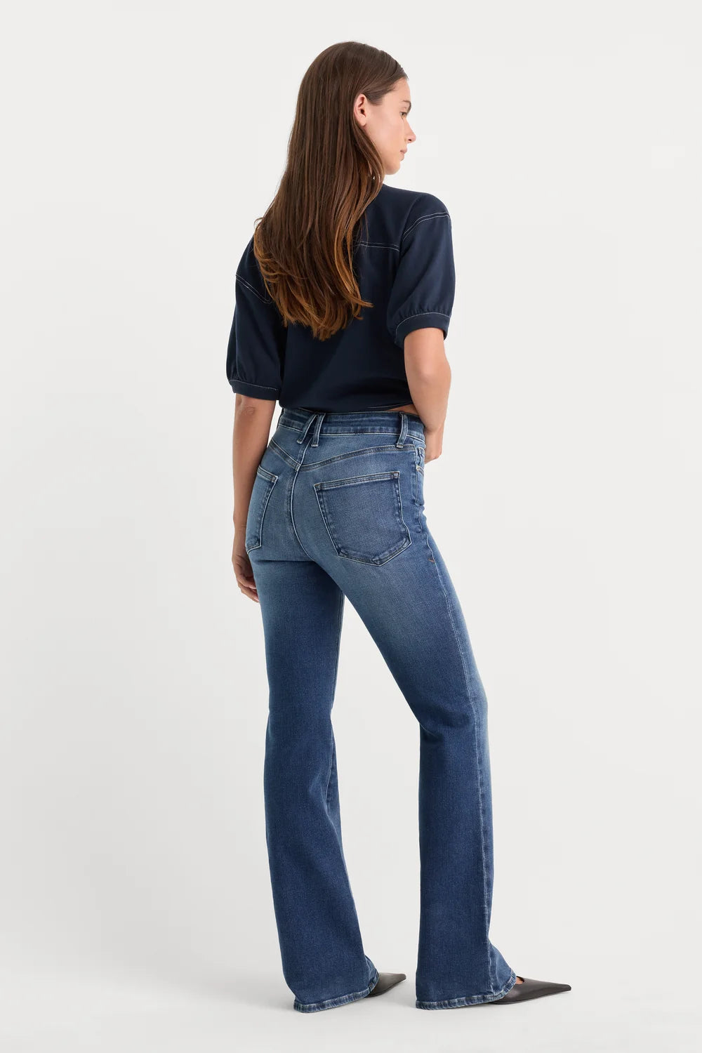 Good American Soft Tech Good Petite Bootcut Jeans- Newcrest