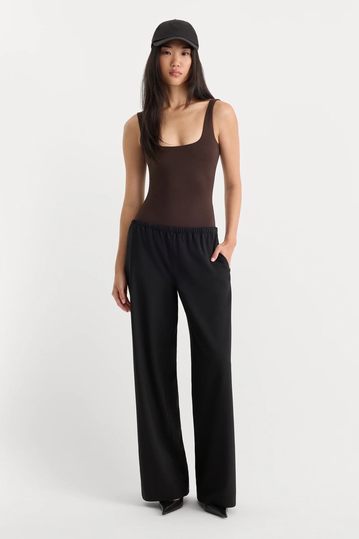 Good American The Scuplting Modern Tank Bodysuit- Expresso