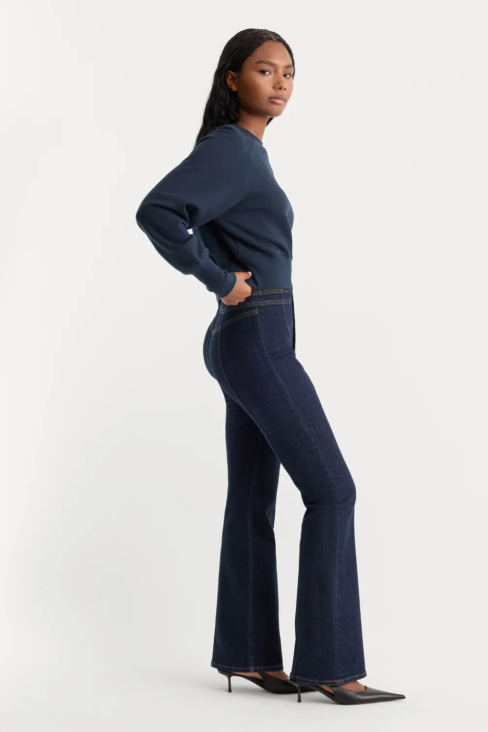 Good American Good Classic Bootcut Seamed Pant- Rinse