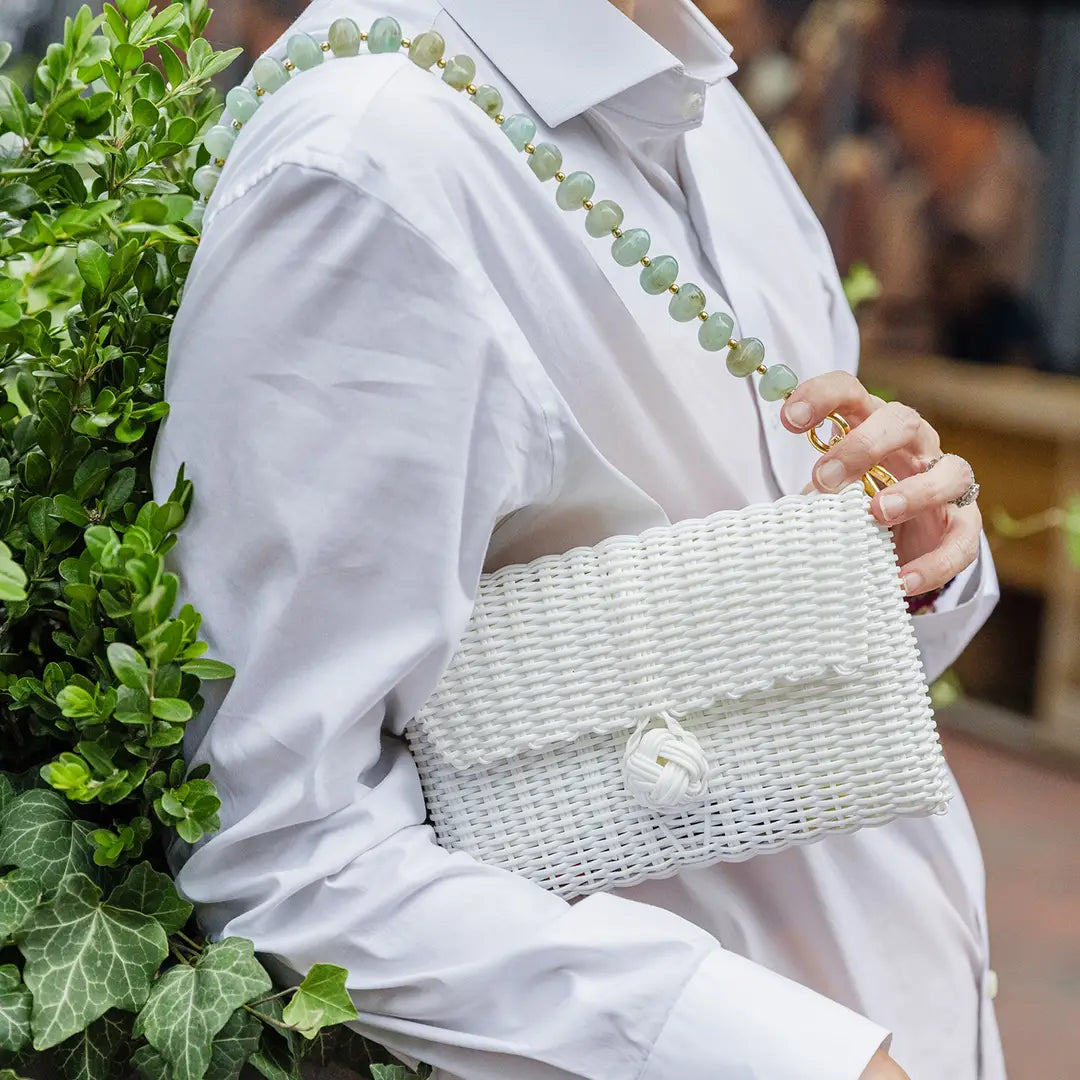 The Lilley Line Pebble Gemstone Clutch Strap - Jade Green