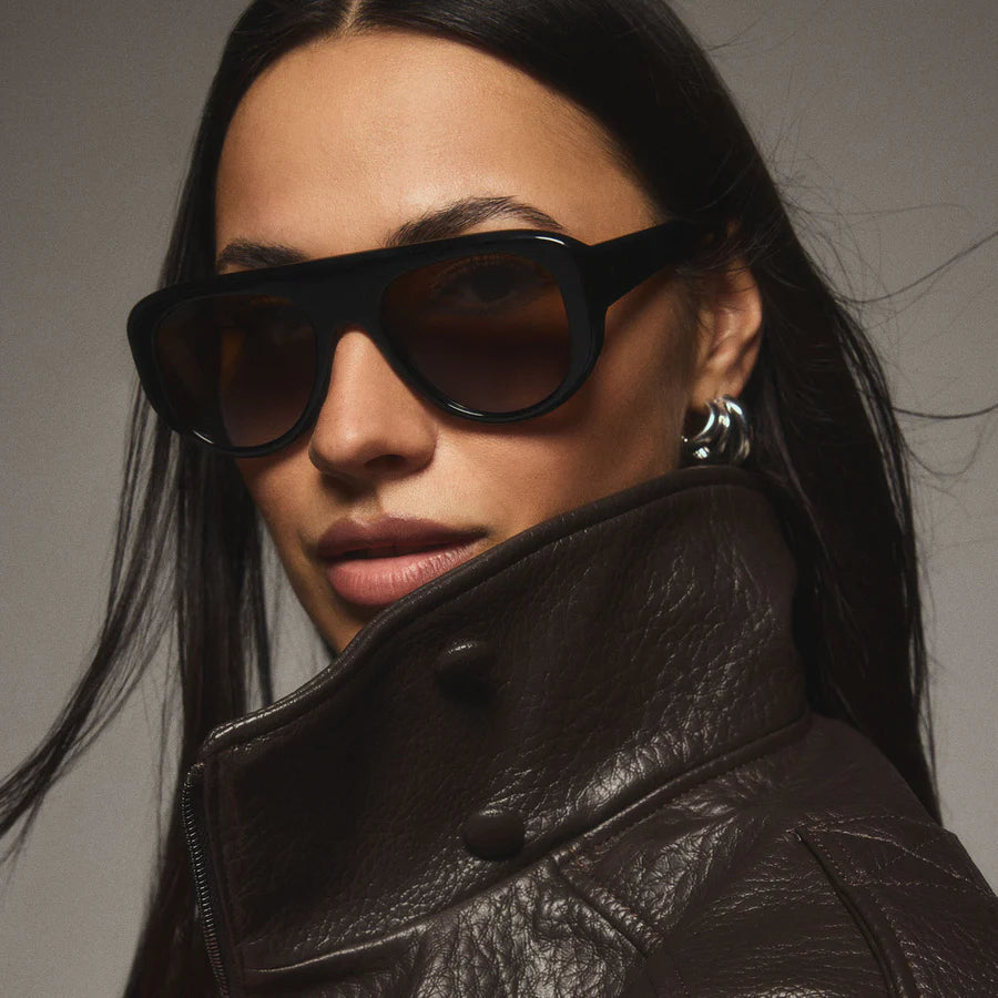 DIFF Eyewear Morgan Polarized Sunglasses - Black brown