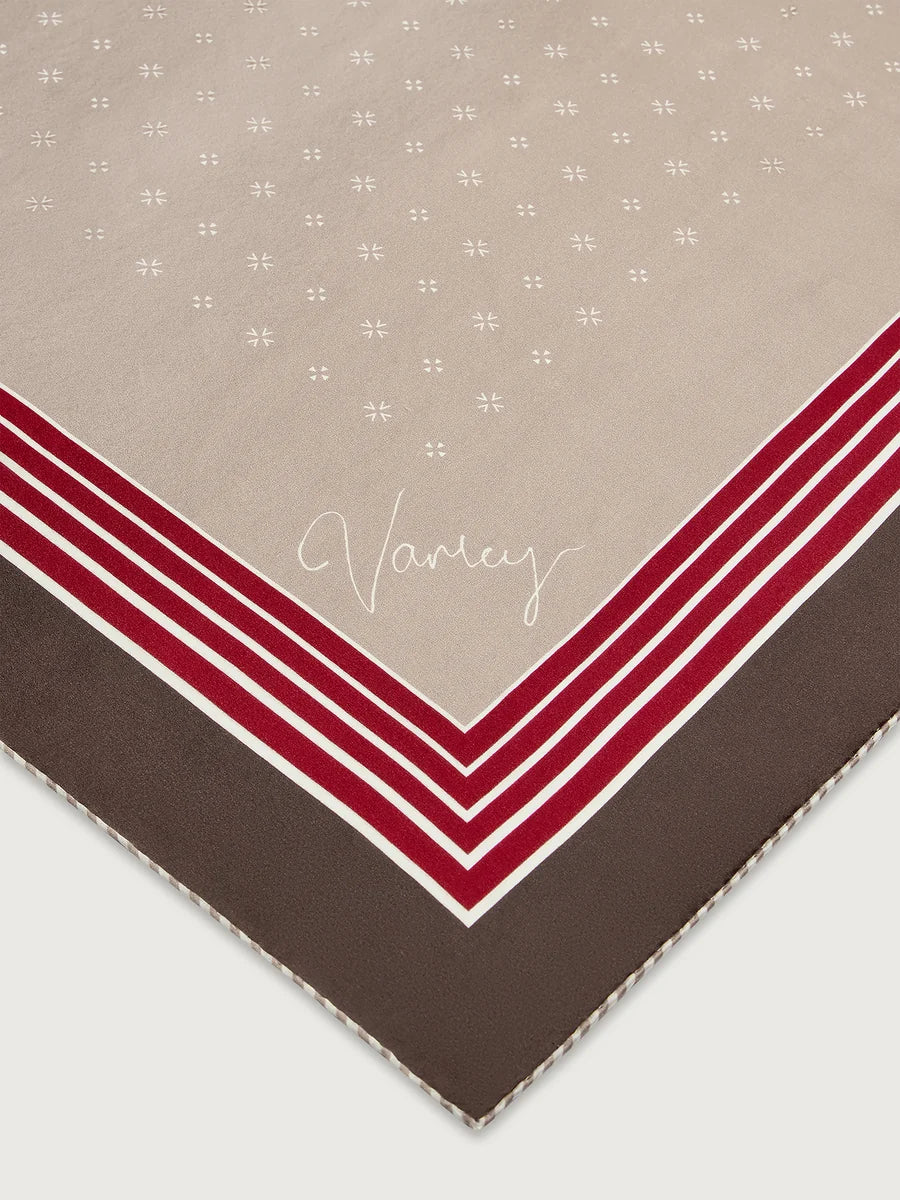 Varley Silk Signature Scarf- Taupe/ Rumba Rose