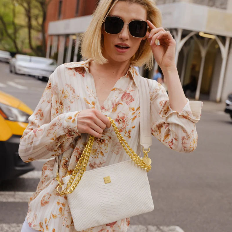 Think Royln Almost Famous- Cream Python Leather