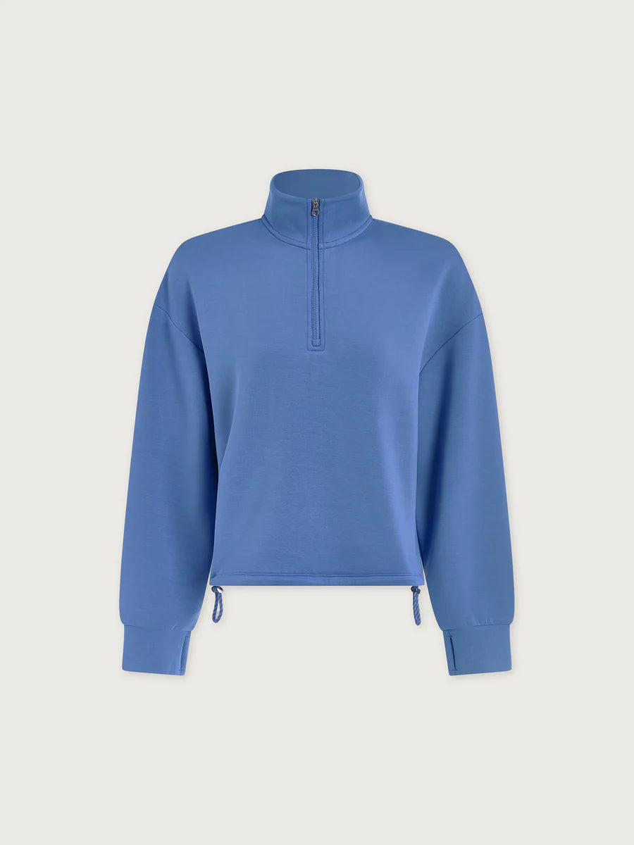 Varley Sian Cropped Half Zip Sweat- Marina