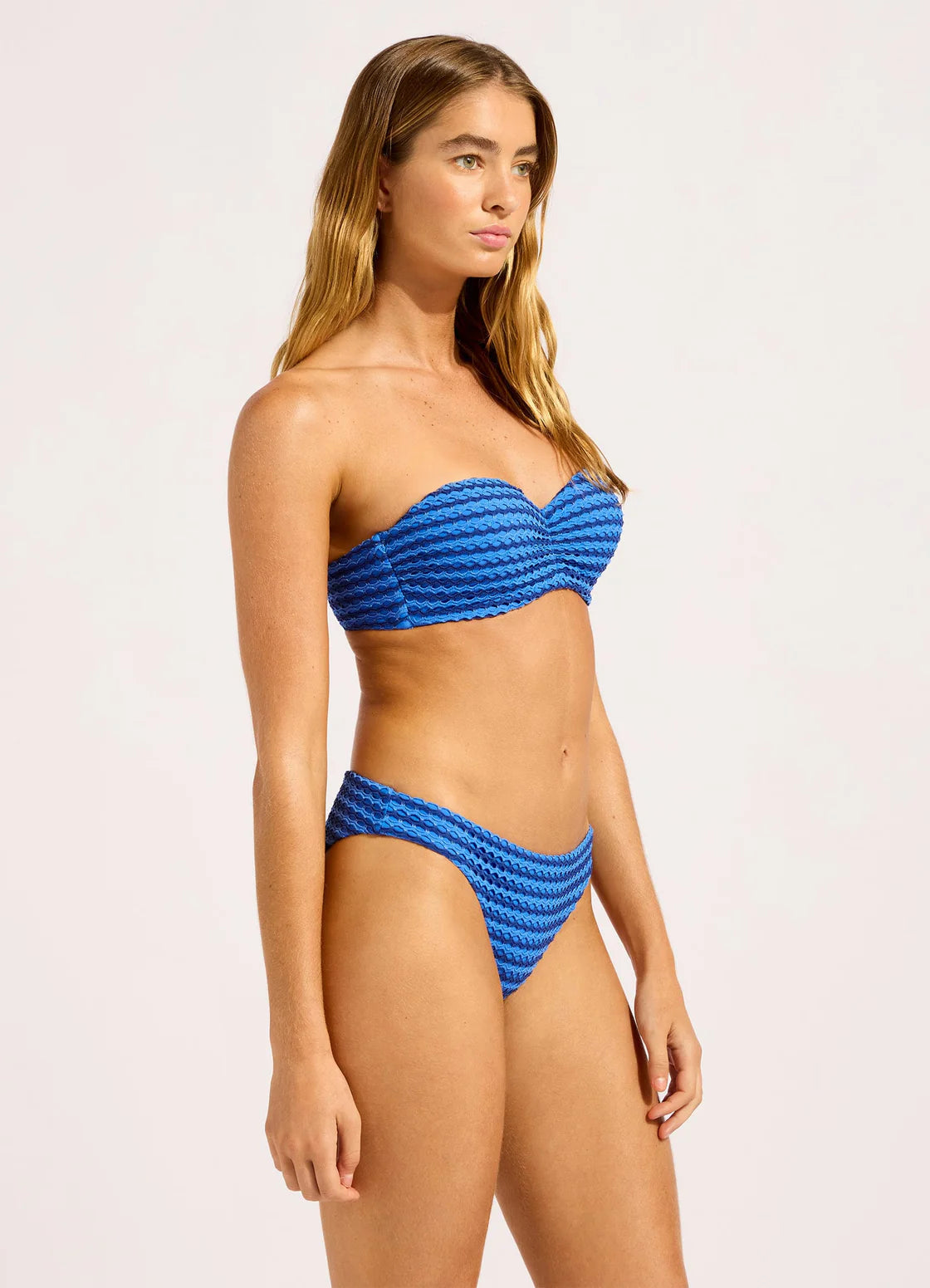Seafolly Mesh Effect Hipster Bikini Bottom- Sapphire