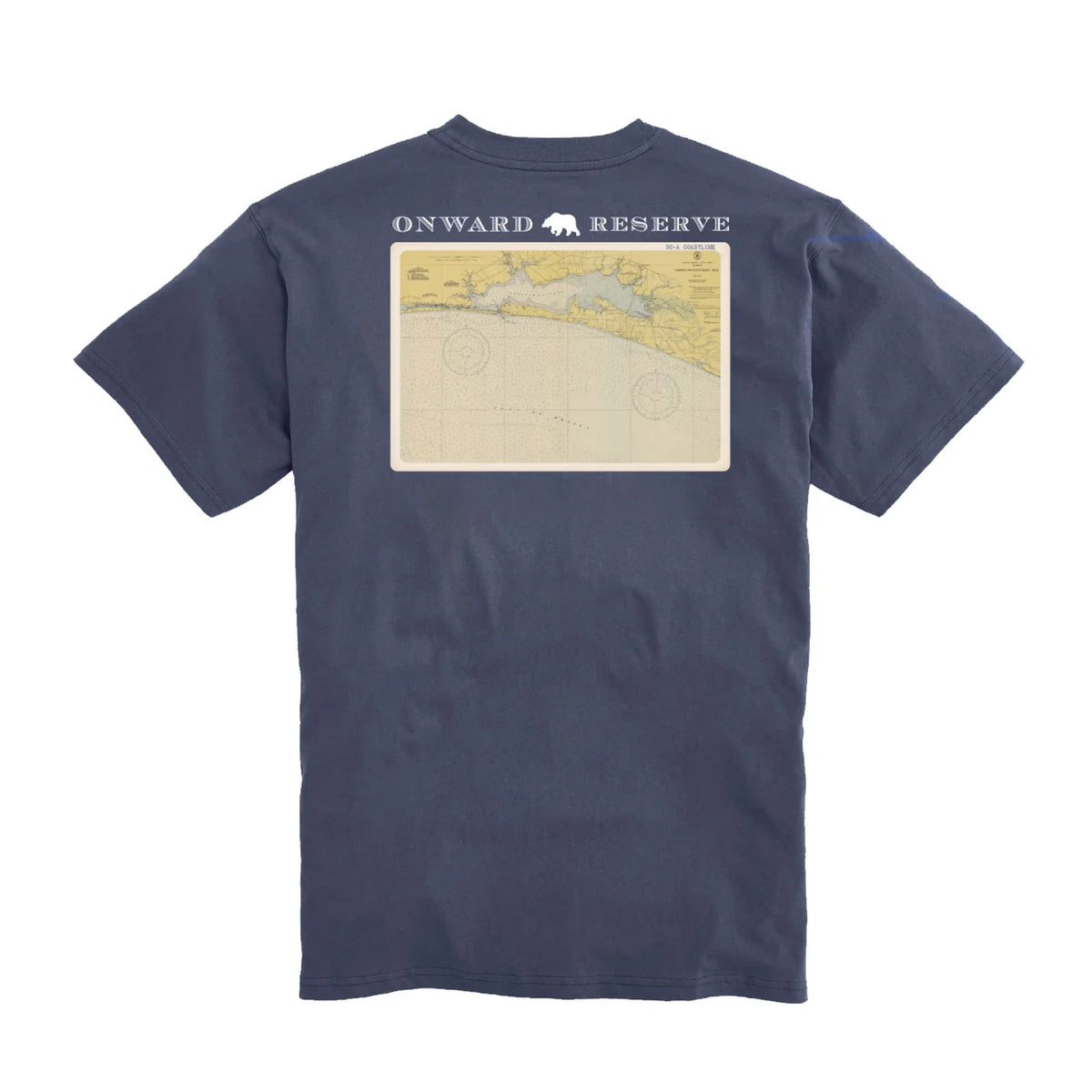Onward Reserve 30-A Coastline Postcard Tee- Dark Denim