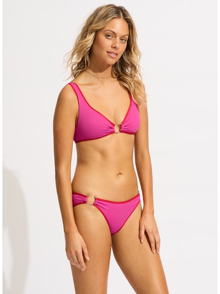 Seafolly Ring Side Hipster Bottom - Hot Pink