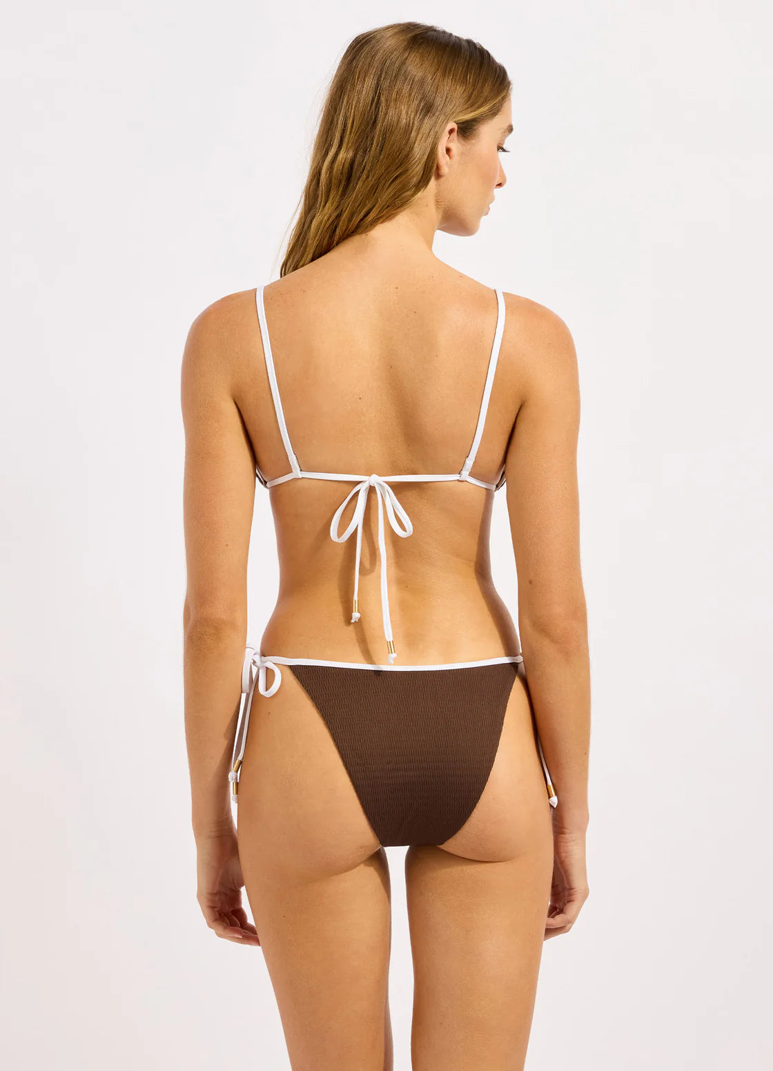 Seafolly Slide Tri Bikini Top - Dark Chocolate