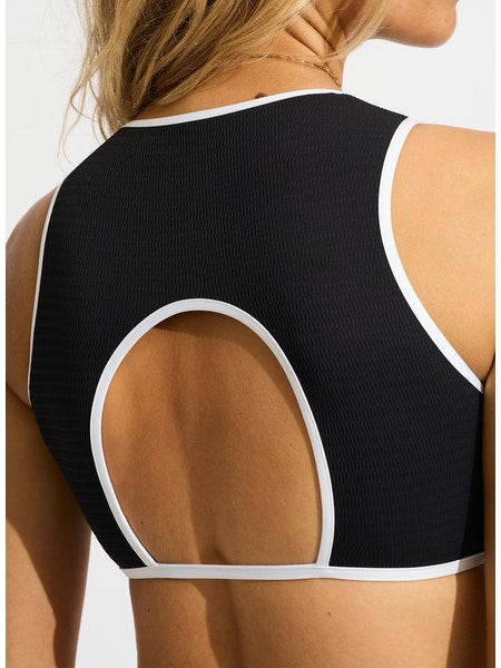 Seafolly Cropped Tank Top - Black