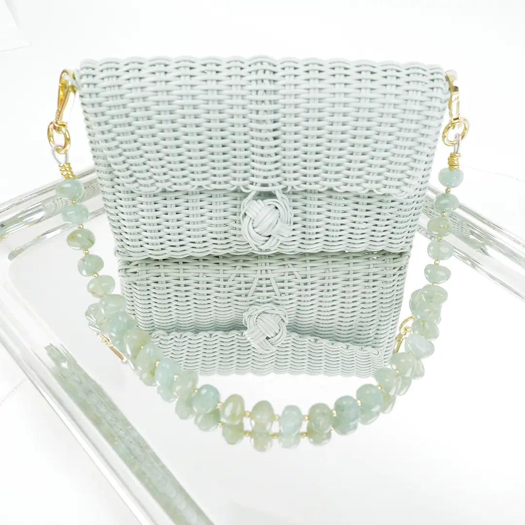 The Lilley Line Pebble Gemstone Clutch Strap - Jade Green