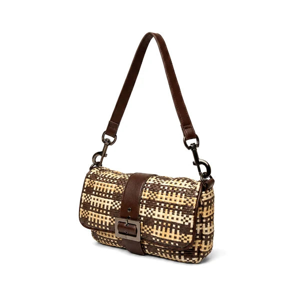 Think Royln Socialite - Espresso/Dune Perforated Raffia