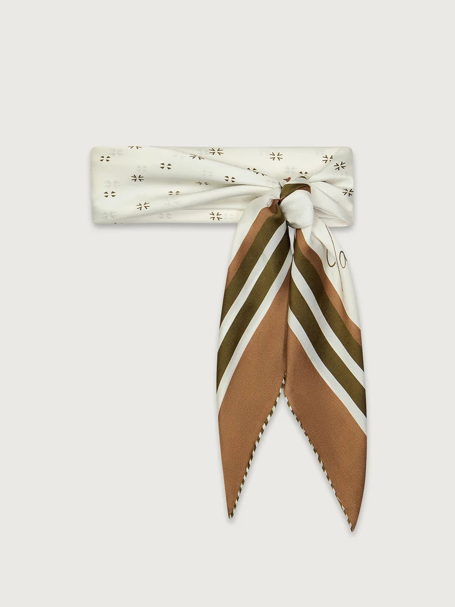 Varley Silk Signature Scarf- Pristine/ Golden Bronze