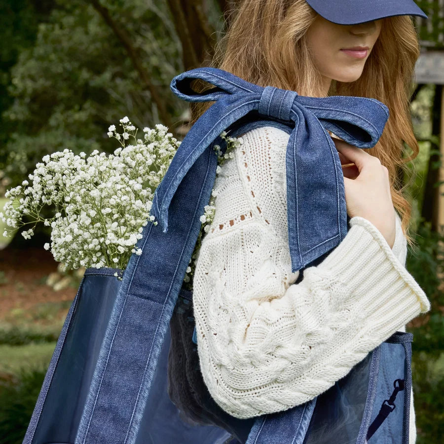 CASE MATE Jelly Tote with Phone Pouch- Dark Wash Denim Bow