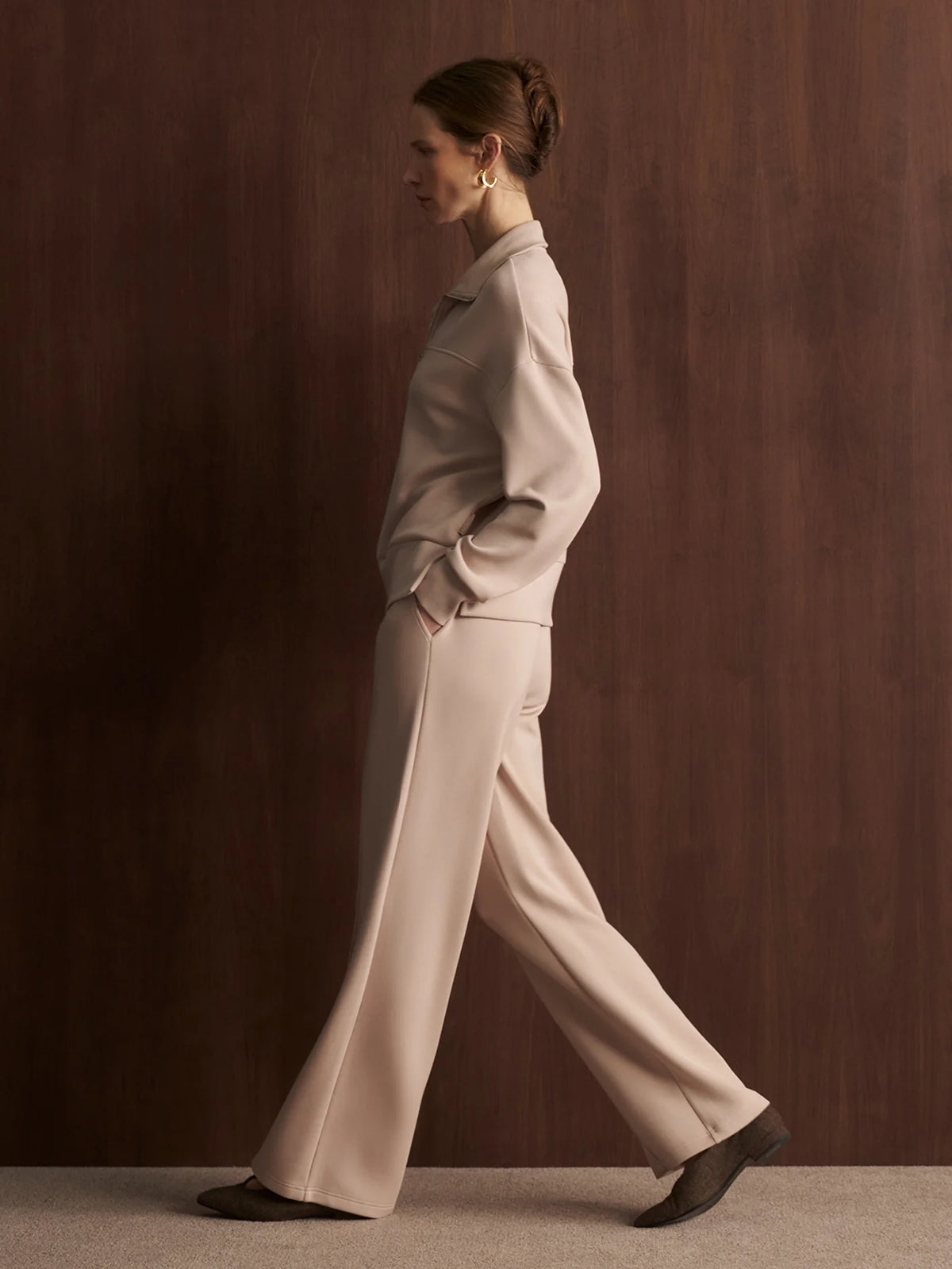 Varley The Wide Leg Pant 28"- Mushroom