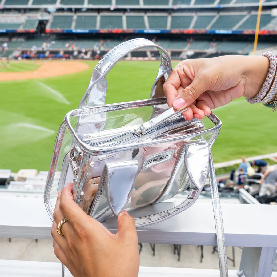 CASE MATE Jelly Stadium Bag- Silver Chrome/ Clear