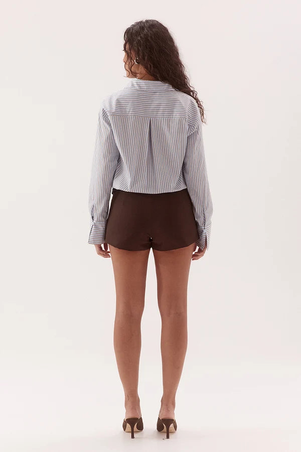 Sovere Asun Shirt- Blue/ Brown