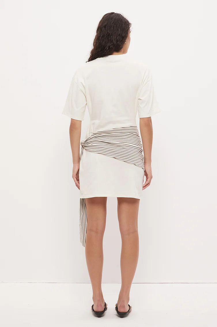 Mon Renn Elki Mini Dress- Cream Stripe