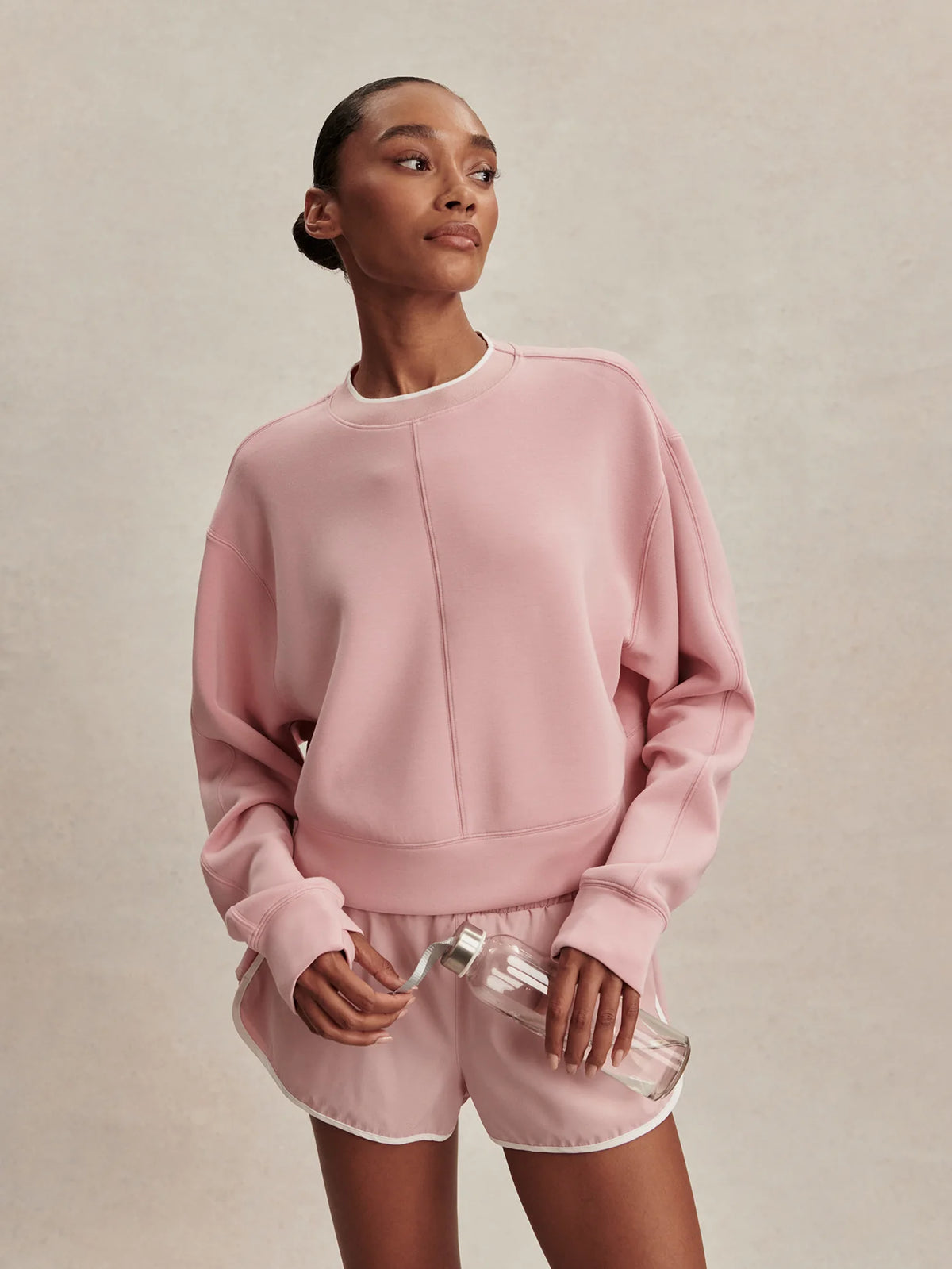 Varley Tasmin Cropped Sweat- Zephyr Mauve