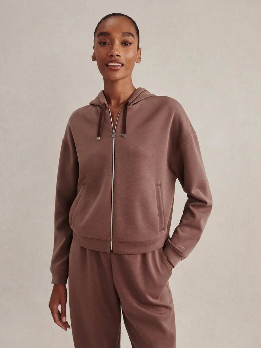 Varley Jorgie Zip-Through Hoodie- Coffee Quartz