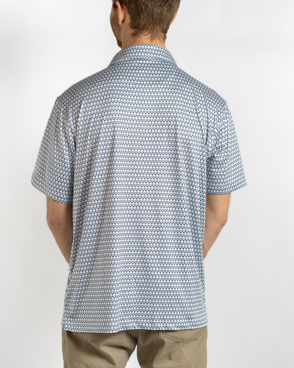 The Royal Standard- Men's Crown and Anchor Performance Polo- Blue/ Navy