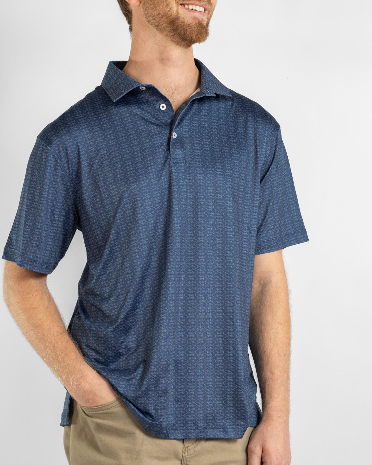 The Royal Standard- Men's Big Catch Performance Polo- Blue