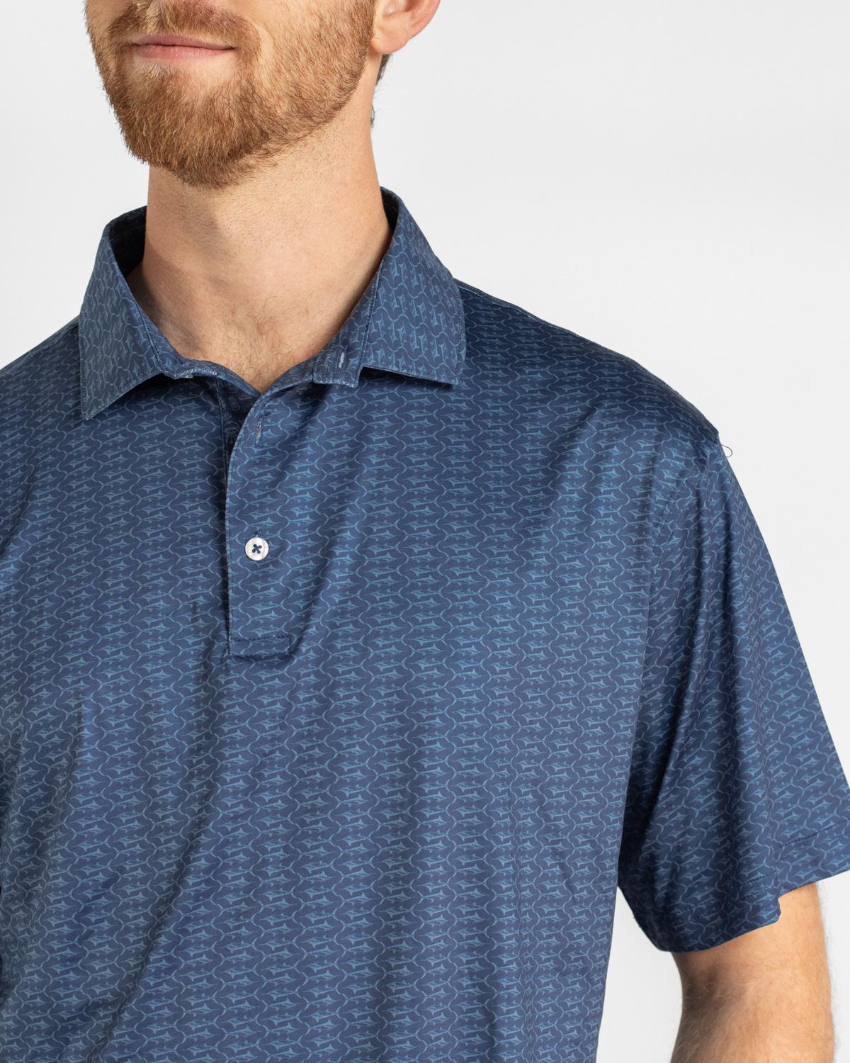 The Royal Standard- Men's Big Catch Performance Polo- Blue