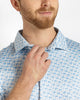 The Royal Standard- Men's Chesapeake Crab Performance Polo- Blue/ White