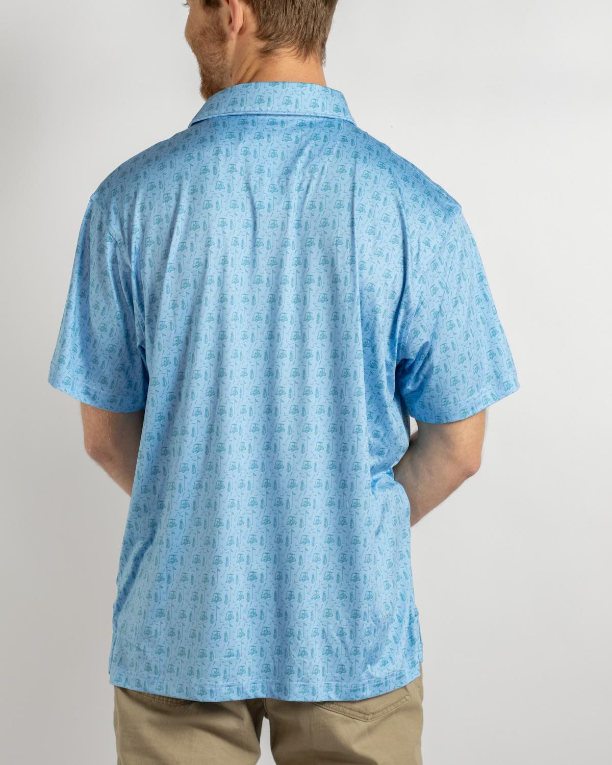 The Royal Standard- Men's Tee Off Performance Polo- Blue/ Green