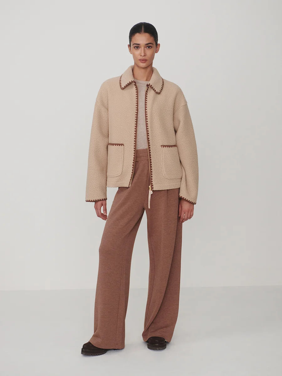 Varley Ruiko Zip-Through Fleece- Light Taupe
