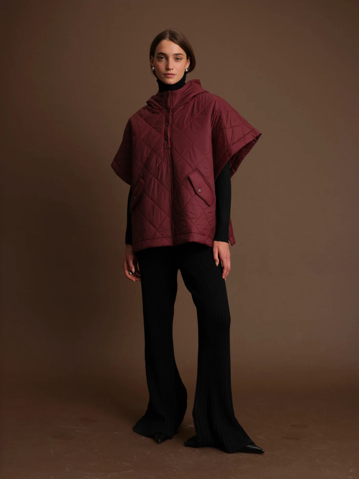 Deluc Otis Puffer Poncho - Black