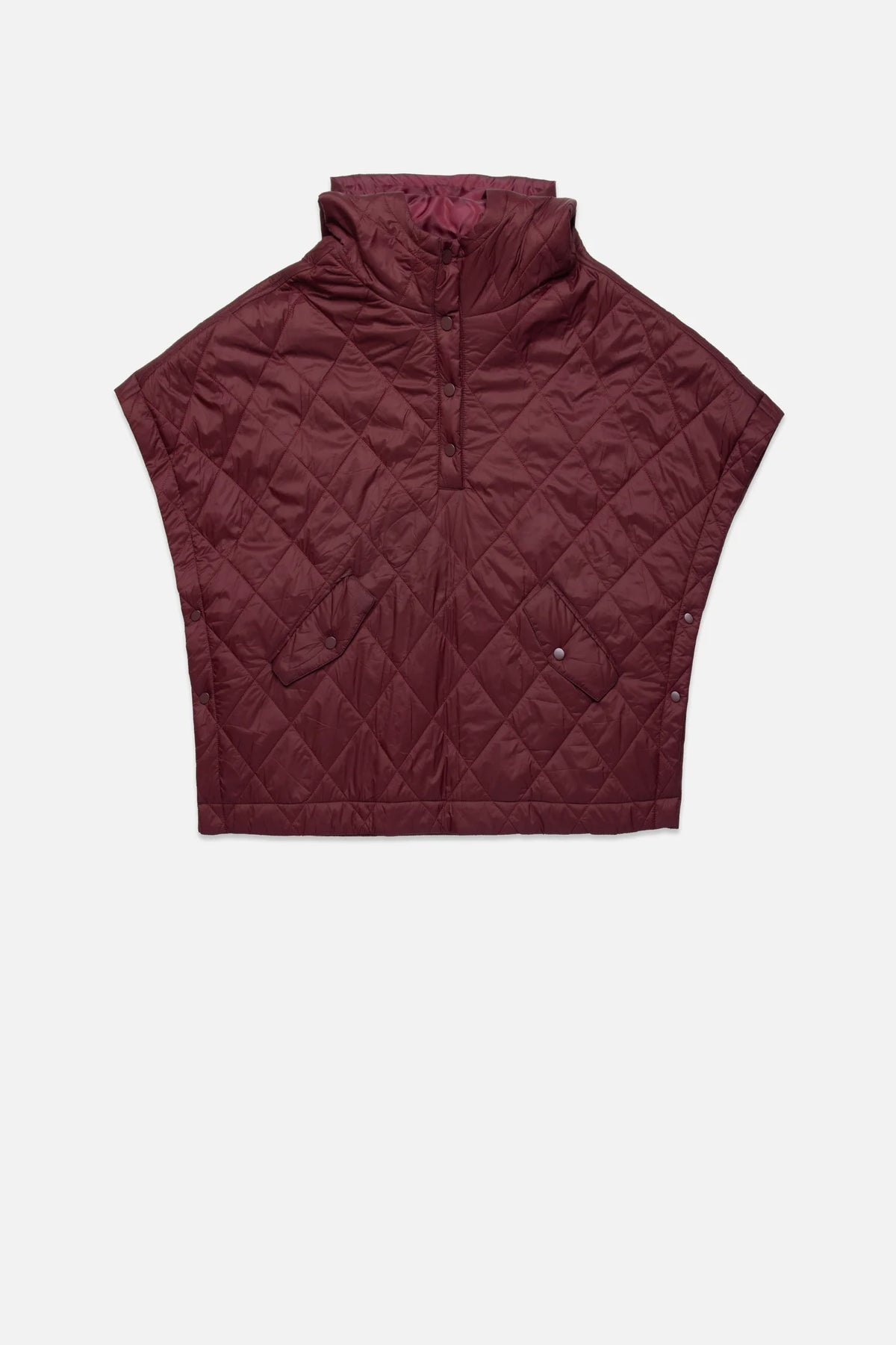 Deluc Otis Puffer Poncho - Burgundy