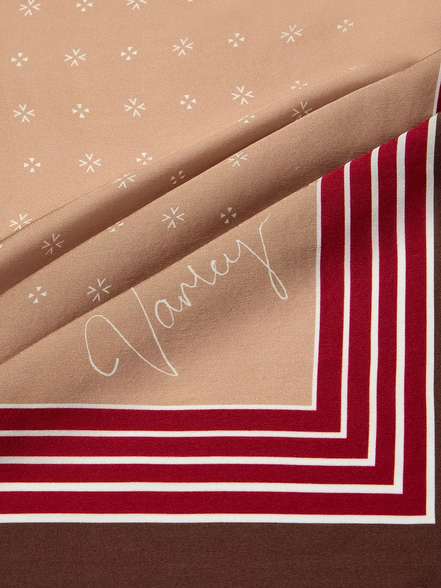 Varley Silk Signature Scarf- Taupe/ Rumba Rose