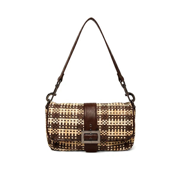 Think Royln Socialite - Espresso/Dune Perforated Raffia