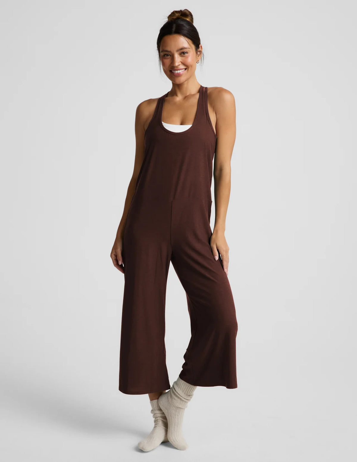 Beyond Yoga Featherweight Hang Loose Jumpsuit- Iced Mocha