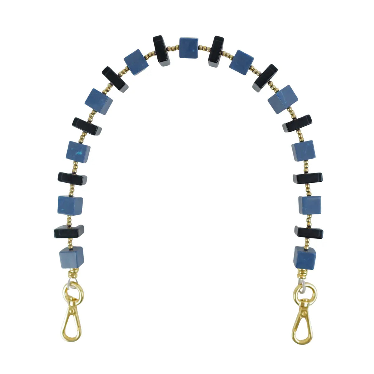 The Lilley Line Clutch Strap - Indigo Marble Cubes