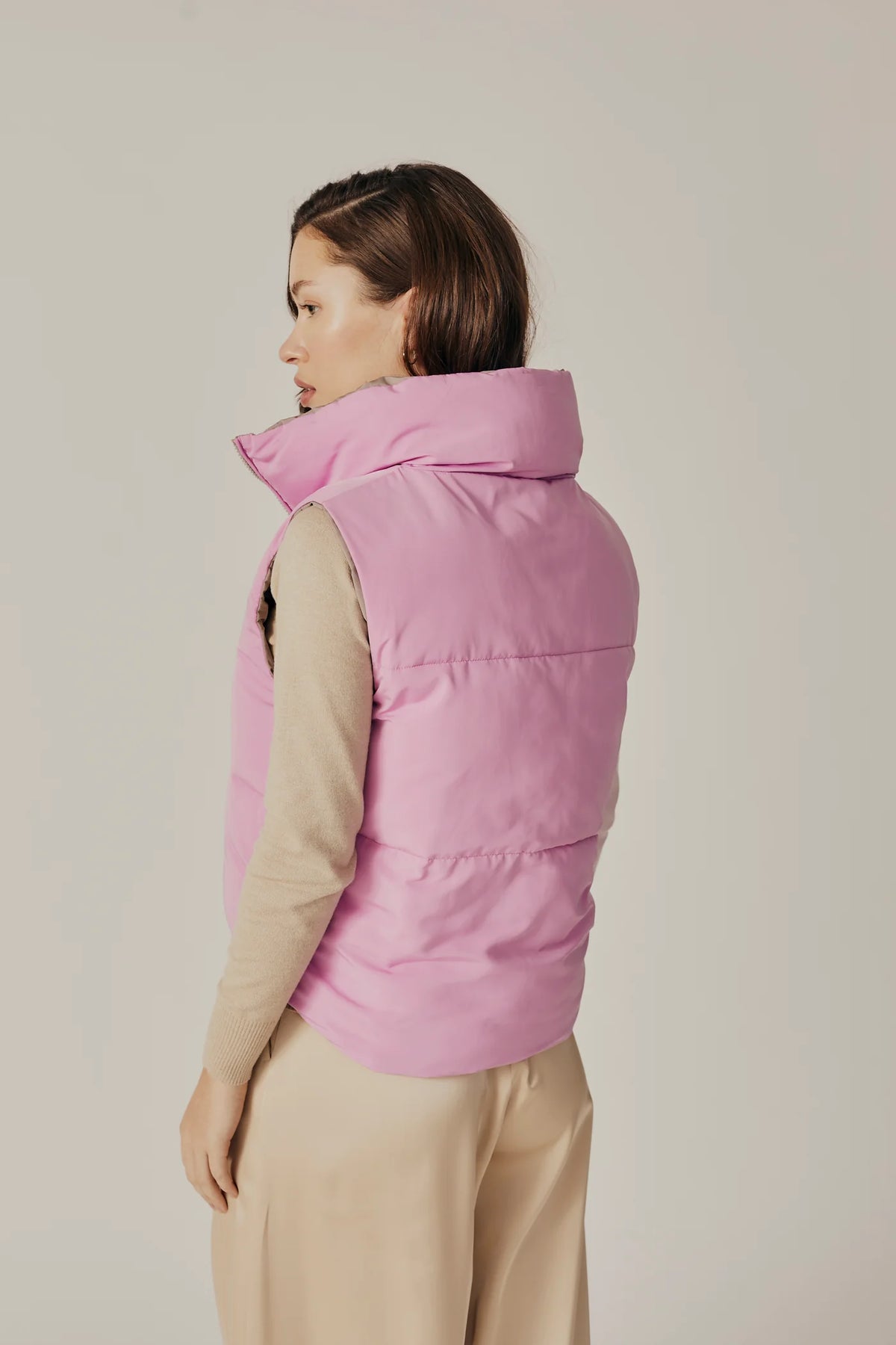 Deluc Kansas Reversible Puffer Gilet - Pink/Mink