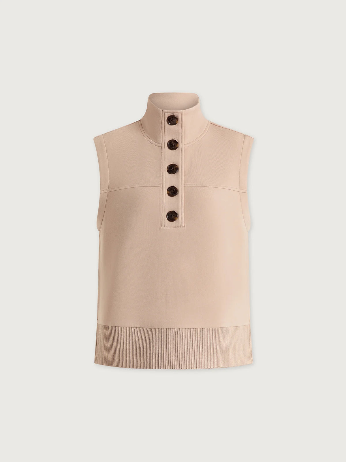 Varley Conall Button Tank- Mushroom