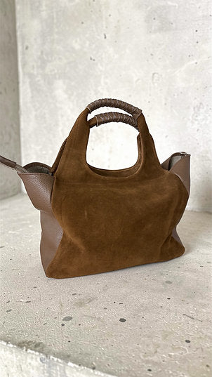 Ciel VERA Zip Large Tote- Camel Suede