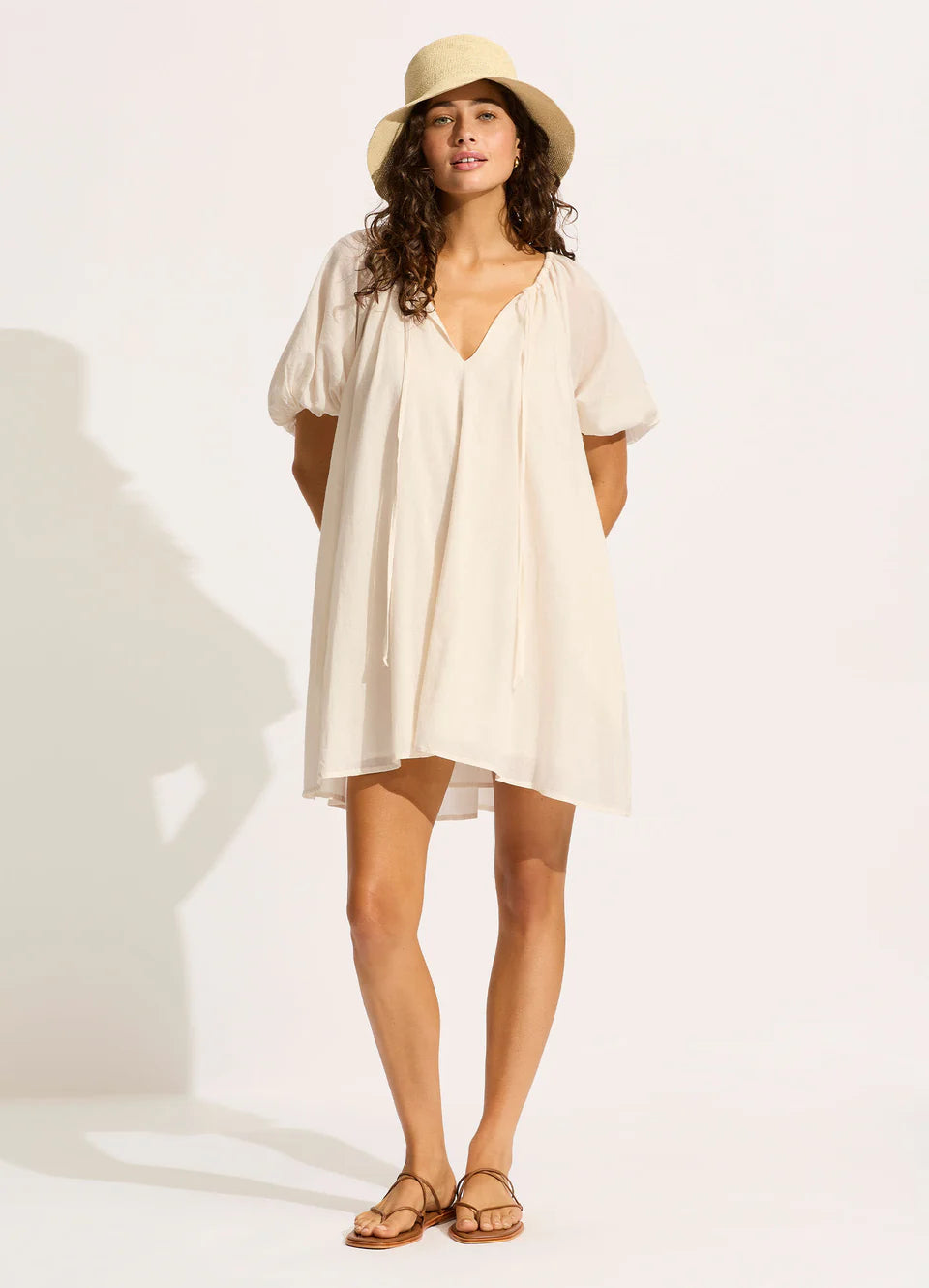 Seafolly Packable Raffia Bucket Hat - Natural