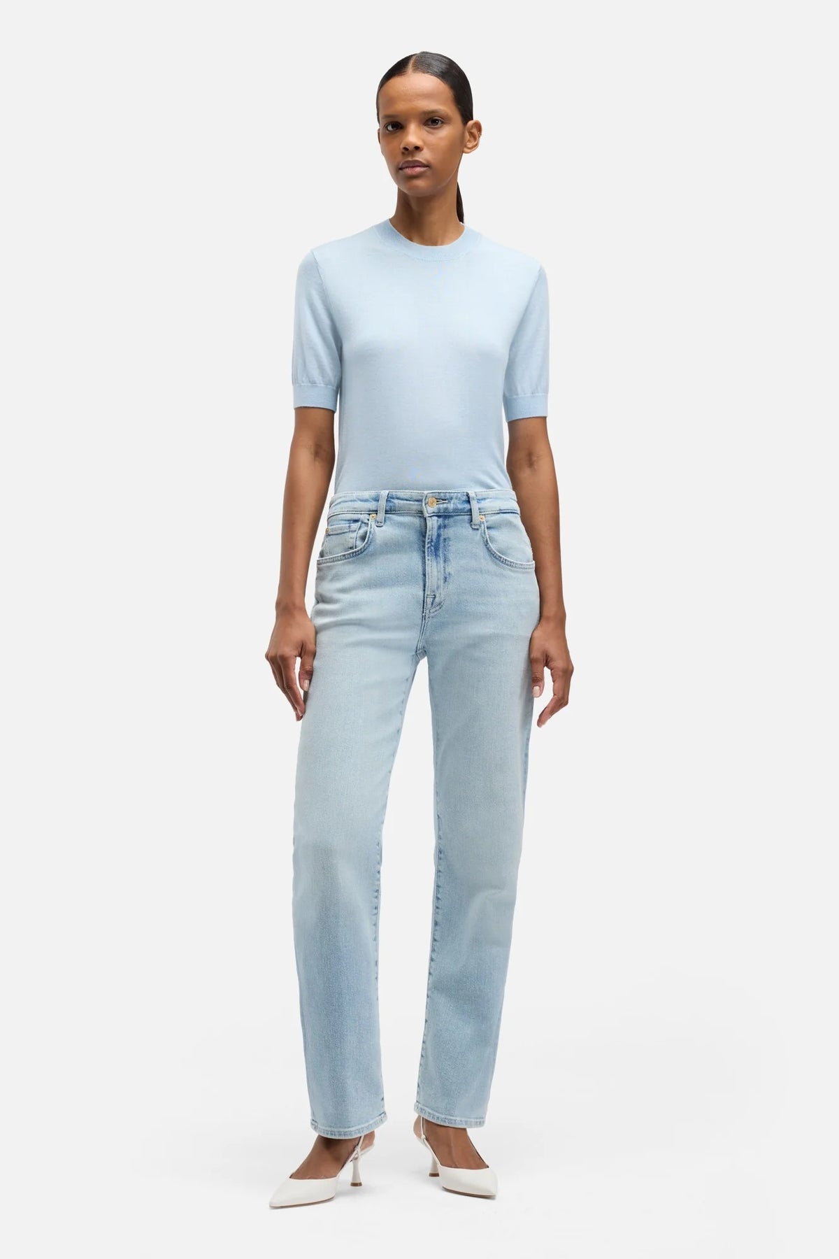 7 For All Mankind Luxe Vintage Calie Straight - Frozen