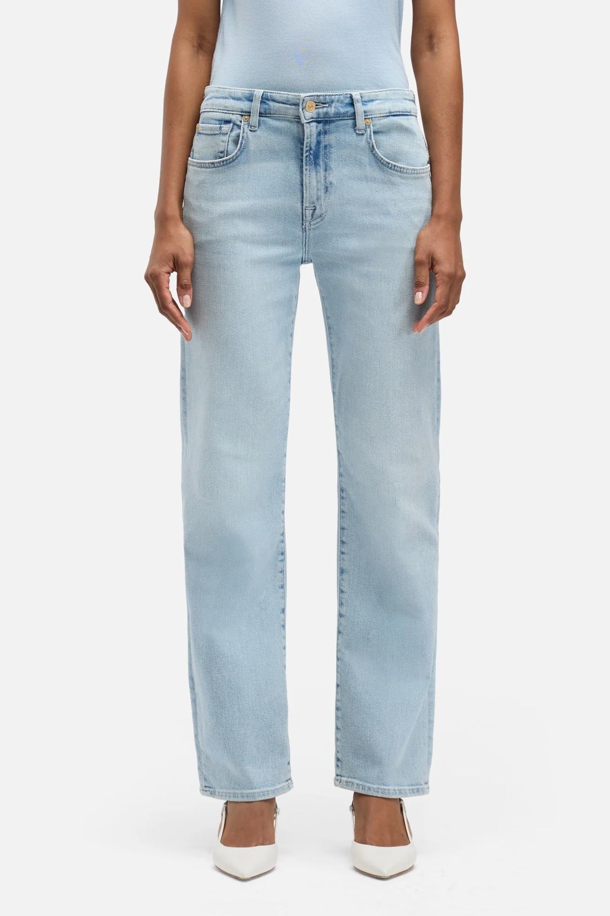7 For All Mankind Luxe Vintage Calie Straight - Frozen