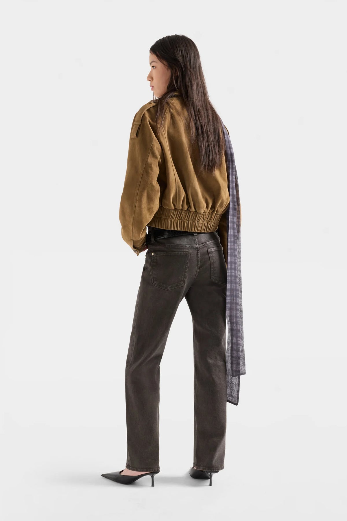 7 For All Mankind Calie Striaght- Coated Denim