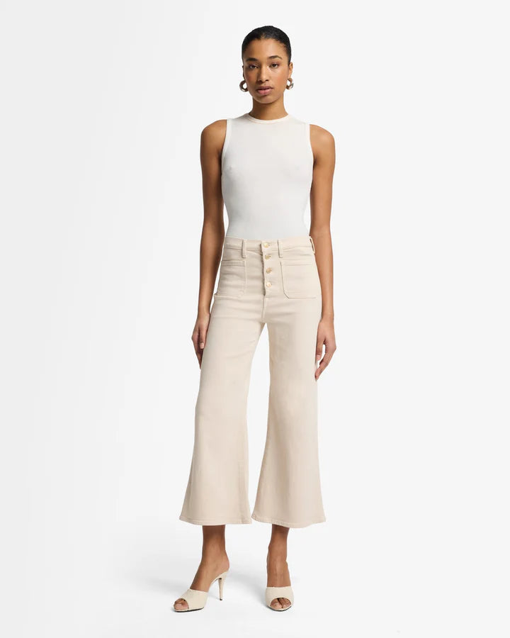 7 For All Mankind Ultra High Rise Cropped Jo - Creme