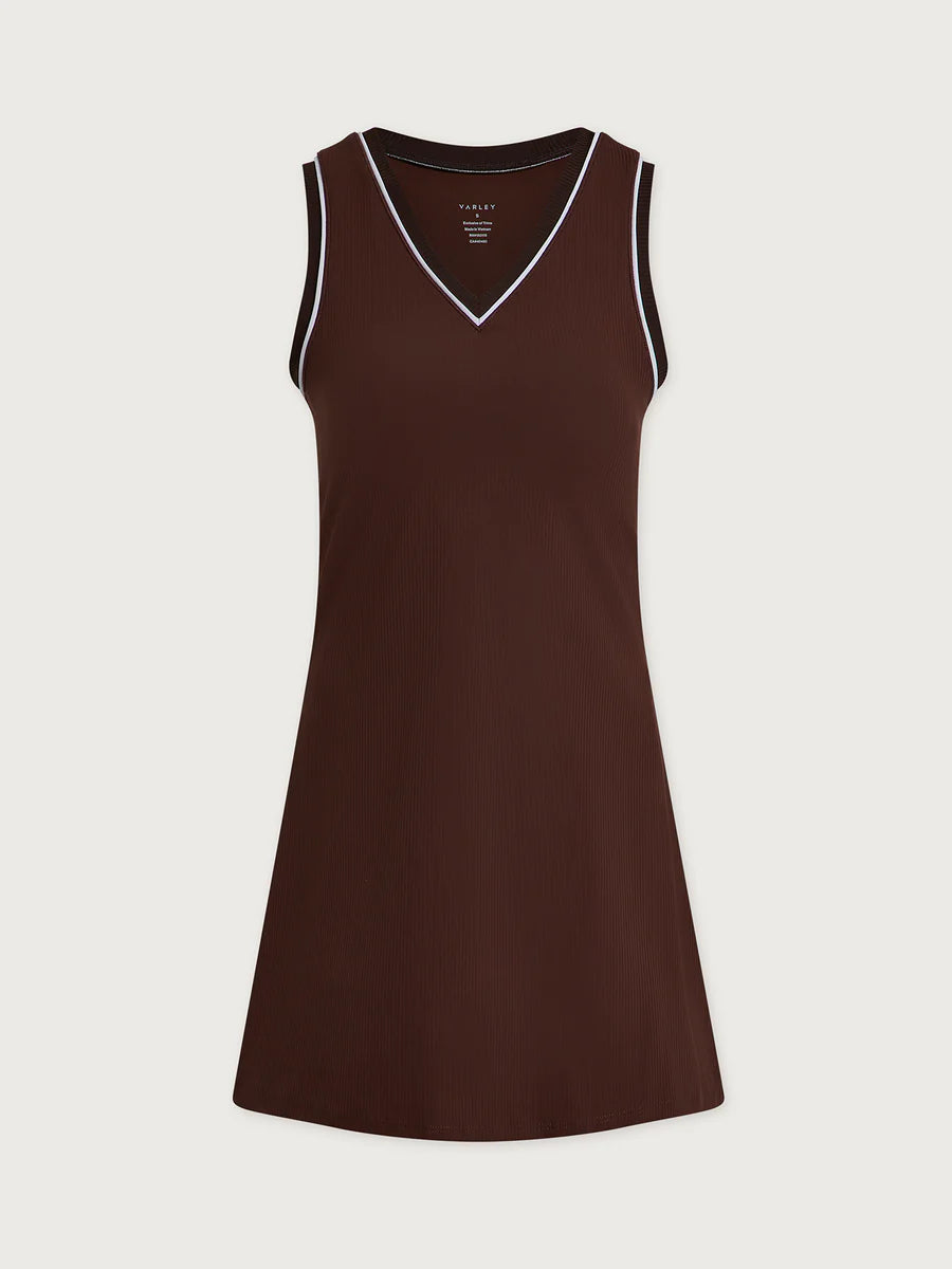 Varley Kalani V- Neck Dress - Brown Stone