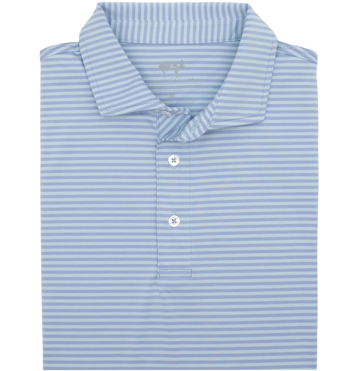 Coastal Cotton Performance Polo - Tidal Wave Stripe